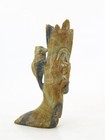 Signed Zuni Pueblo Picasso Marble Woodpecker   Lizard Carving By Arvella Cheama 