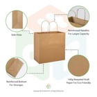 Custom Printed 140g Kraft Paper Bags Party Shopping Gift Bags With Handles