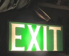 1930 s Antique Art-deco Vintage School Movie Theater Bank Store Glass Exit Sign