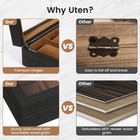 6 Slots Watch Box Solid Wood Watch Case With Clear Top Storage Display Case Gift