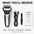 Electric Foil Shaver For Men Wet Dry Ipx6 Usb-c Rechargeable Pop-up Trimmer