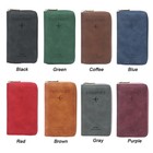Rfid Leather Passport Case Cover Travel Zipper Wallet Card Holder With Wristband
