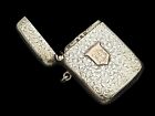 Sterling Silver   375 Gold Badge- Antique - Match Safe Vesta Case Box Holder