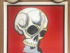 Vintage Original 1970s Ruhman Skull Smoke Stack City Line Poster Scenery Skyline