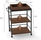 3 Tier Kitchen Cart Rolling Bar Cart For Tea Coffee Liquor And Drink Service