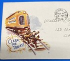 Wwii Patriotic Cover 1944 Clear The Tracks United Nations Propaganda Plymouth Mi