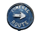 Vintage Funeral Home Procession Route Sign Mortuary Hearse Spinning Arrow
