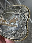 Vintage 1978 Comstock Sterling Silver Western Belt Buckle Rochlitz Top Heeler