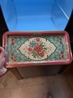 Vintage Floral Daher Decorated Ware Tin Rectangular Tray     Made In England
