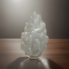 Vintage French Style Flame Frosted Glass Lamp Shade - 7 5  X 4 5  - 3 25  Fitter