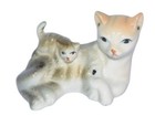 Vintage Kitty Cat Figurine Ceramic Made In Taiwan Mom Kitten