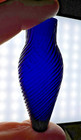 Antique Hypnotic Cobalt Blue Swirl Ribbed Perfume Scent Bottle Pontil Glass Vial