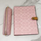 Coach   2026 Powder Pink Notebook   Pencil Case Sig Canvas   Leather Ships Today 