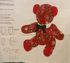 Flowers   Holly Stuffed Christmas Teddy Bear Cut   Sew Fabric Panel Vip Cranston