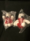 Coca Cola Plush Mini Polar Bear With Red Scarf 4    Set Of 2  Plastic Wrapped  Nwt