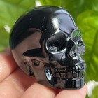 2  Natural Obsidian Gem Skull Quartz Carved Crystal Skull Reiki Healing 1pc