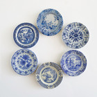 Dollhouse Miniatures Ceramic Plates Willow Wall Kitchen Home Decor Handmade Set