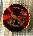 Vintage Stratton England Pheasant And Roses Compact Floral Bird