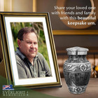 Dark Gray Watercolor Small Keepsake Cremation Urn For Human Ashes