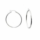 Womens 925 Sterling Silver Elegant S Shaped Large Silver Hoop Earrings - 35mm