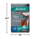 Assurance Men s Incontinence Underwear  L xl   Maximum Absorbency  36 Count 
