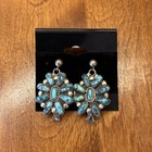 Vintage Native American Turquoise Earrings Sterling Silver Navajo Old Pawn