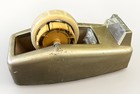 Vintage Scotch 3m Heavy Duty  Metal Double Tape Dispenser C-22 274 Gold 3  Core