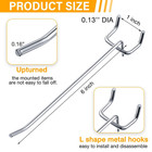 100 Pcs Peg Board Hooks Stainless Steel Pegs 6 Inch silver
