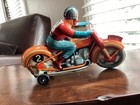 Vintage Technofix Ge225 With Box   Tin Litho Clockwork Motorcycle Motorbike Toy