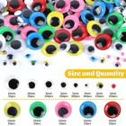 1500pcs Plastic Wiggly Eyes Self-adhesive For Diy Scrapbooking Craft Toys Doll