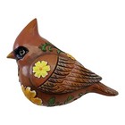 Red Cardinal Bird Figurine Floral Decor 