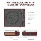 Vintage Vinyl Record Player With 2 Speakers  Bluetooth  3-speed Turntable  Aux 
