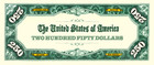 250 Donald Trump 250 Dollar Bill Full-sized