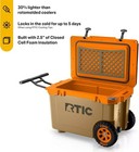 Rtic 52 Quart Ultra-light Wheeled Hard Cooler Insulated Portable Ice Chest Box F