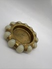 Vtg Fisher Jewel Tray Art Deco  Vitro Agate Brass White Marbles