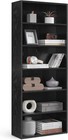 6-tier Bookshelf 23 6  Wide Black Adjustable Shelves Open Storage