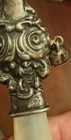 Victorian Sterling Silver  Mother Of Pearl Nanny Whistle Baby Rattle With Bells