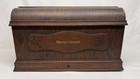 Antique Honeymoon Wooden Coffin Style Sewing Machine Cover Top - Heavy Wear