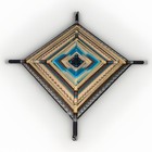 Vintage Earth Tone Ojo De Dios Eye Of God Mandala Woven Yarn Ethnic Folk Art