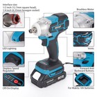 18v High Torque Cordless Impact Wrench 1 2 Brushless Drill W  Battert For Makita