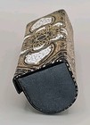 Vintage Italian Ornate Gold Black Lipstick Case Holder W snap Closure   Mirror 