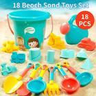 18 Pcs Kids Beach Sand Toys Set Bucket Shovels Watering Can Outdoor Play