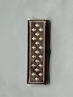 Vintage Brevettato Maroon Leather Lipstick Holder Case Mirror Monogrammed  Italy