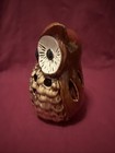New Owl Tea Light Brown Ceramic Size 7 X7 In  Christmas Gift For Owl Lovers 
