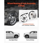For Jeep Wrangler 2-piece Front Wheel Bearing And Hub Assembly Set