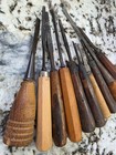 Vintage Antique Wood Carving Chisel Set Of 10 Wood Handle