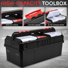 Workshop Garage Lockable 20  2-drawer Plastic Folding Tool Box Organizer Storage