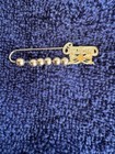 14k Yellow Gold  grandma  Safety Pin Style Brooch With 6 Beads For Charms 1 03 G