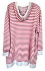 Jane   Delancey Women s Hooded Pullover Top Long Sleeve Plus Sz 1x Pink Striped