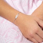 925 Sterling Silver 5  Heart Design Tag Id Bracelet For Baby Girls   Toddlers